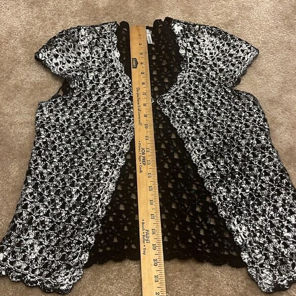 ALBERTO MAKALI Women's Vest Crocheted Short Sleeve Small - Picture 7 of 7